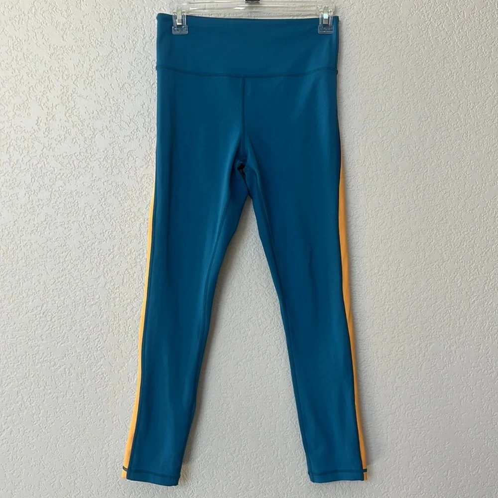 Zyia Janis Legging Active wear Side Stripe Yellow and Blue size 6/8 - Picture 3 of 12